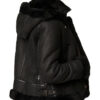 Joel Sheepskin Shearling Fur Black Hooded Jacket Joel Sheepskin Shearling Fur Black Hooded Jacket