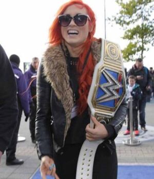  	WWE Becky Lynch Black Fur Jacket