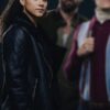  	Nathalie Emmanuel Army of Thieves Leather Jacket