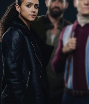  	Nathalie Emmanuel Army of Thieves Leather Jacket