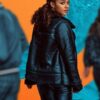  	Nathalie Emmanuel Army of Thieves Leather Jacket