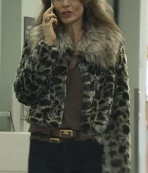  	Saffron Burrows You S03 Dottie Quinn Leopard Fur Jacket
