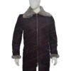  	Allen RAF B16 Bomber Long Sheepskin Leather Trench Coat