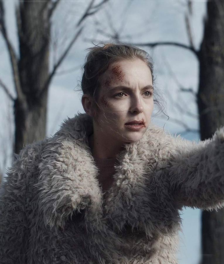 Jodie Comer Killing Eve Villanelle White Faux Fur Jacket Jodie Comer Killing Eve Villanelle White Faux Fur Jacket