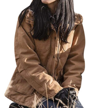  	Kelsey Asbille Yellow-stone Cotton Fur Collar Jacket