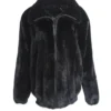  	Mens Black Mink Fur Bomber Jacket