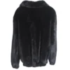  	Mens Black Mink Fur Bomber Jacket