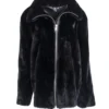  	Mens Classic Cut Black Mink Fur Winter Coat