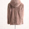  	Mens Brown Mink Fur Jacket With Hood