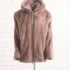  	Mens Brown Mink Fur Jacket With Hood