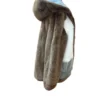  	Mens Brown and Beige Colorblock Mink Fur Jacket