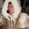  	Justin Bieber Mink Fur Hooded Jacket