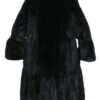  	Women’s Genuine Mink Fur Black Trench Coat