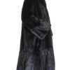  	Women’s Genuine Mink Fur Black Trench Coat
