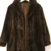  	Women’s Vintage Real Mink Fur Fluffy Warm Brown Coat
