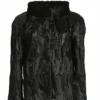  	Womens Black Swakara Lamb Fur Fluffy Jacket