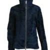  	Mens Blue Swakara Lamb Fur High Collar Jacket