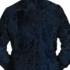  	Mens Blue Swakara Lamb Fur High Collar Jacket