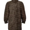  	Women Persian Lamb Swakara Broadtail Brown Fur Long Coat