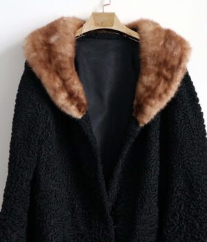  	Men’s Karakul Persian Lamb With Mink Fur Collar Coat
