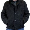  	Men’s Persian Astrakhan Lamb Fur Black Bomber Jacket