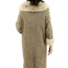 Women’s Real Astrakhan Curly Lamb Mink Fur Collar Coat Women’s Real Astrakhan Curly Lamb Mink Fur Collar Coat