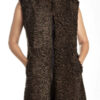  	Dennis Astrakhan Persian Lamb Fur Sleeveless Brown Coat