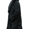  	Jeffery Persian Lamb Astrakhan Black Fox Fur Collar Coat