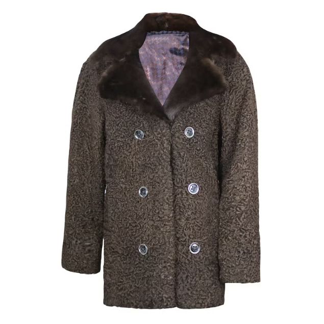 Women Mink Collar Fur Persian Astrakhan Lamb Coat Women Mink Collar Fur Persian Astrakhan Lamb Coat