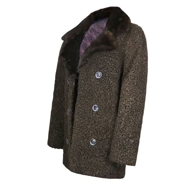 Women Mink Collar Fur Persian Astrakhan Lamb Coat Women Mink Collar Fur Persian Astrakhan Lamb Coat