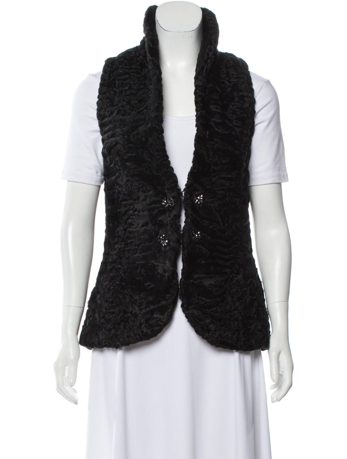 Persian Lamb Women Shawl Lapel Fur Waistcoat Vest Persian Lamb Women Shawl Lapel Fur Waistcoat Vest
