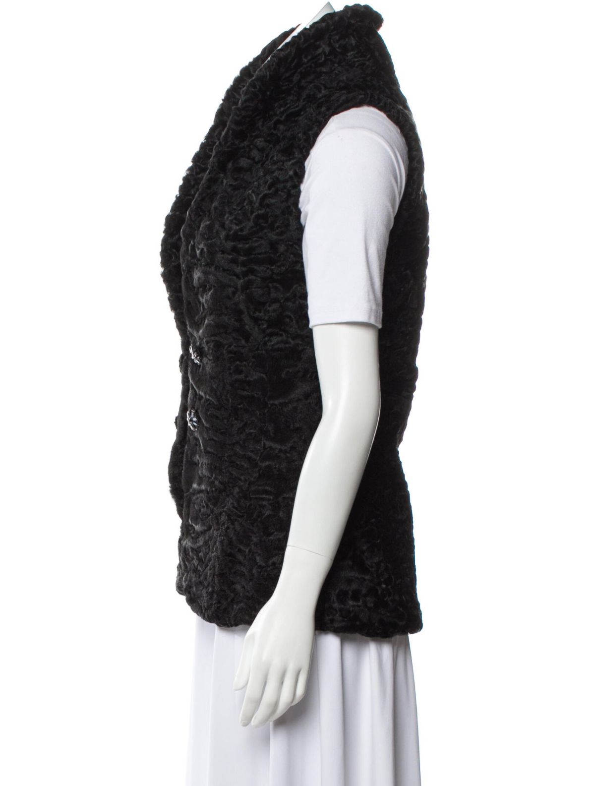 Persian Lamb Women Shawl Lapel Fur Waistcoat Vest Persian Lamb Women Shawl Lapel Fur Waistcoat Vest