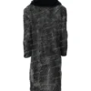 Grey Karakul Persian Lamb Fur Mink Collar Trench Coat Grey Karakul Persian Lamb Fur Mink Collar Trench Coat