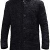  	Real Astrakhan Karakul Lamb Curly Fur Black Coat