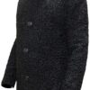  	Real Astrakhan Karakul Lamb Curly Fur Black Coat