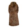 	Women Brown Karakul Fur Long Winter Trench Coat