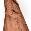  	Brown Fox Mink Fur Collar Swakara Lamb Fur Trench Coat