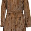  	Women Brown Karakul Fur Long Winter Trench Coat