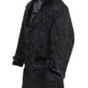  	Real Persian Lamb Mink Fur Collar Black Coat