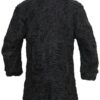  	Real Persian Lamb Mink Fur Collar Black Coat
