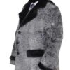Men Swakara Wavy Mink Fur Straps Collar Gray Coat Men Swakara Wavy Mink Fur Straps Collar Gray Coat