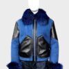  	Anna Blue Shearling Sheepskin Leather Jacket