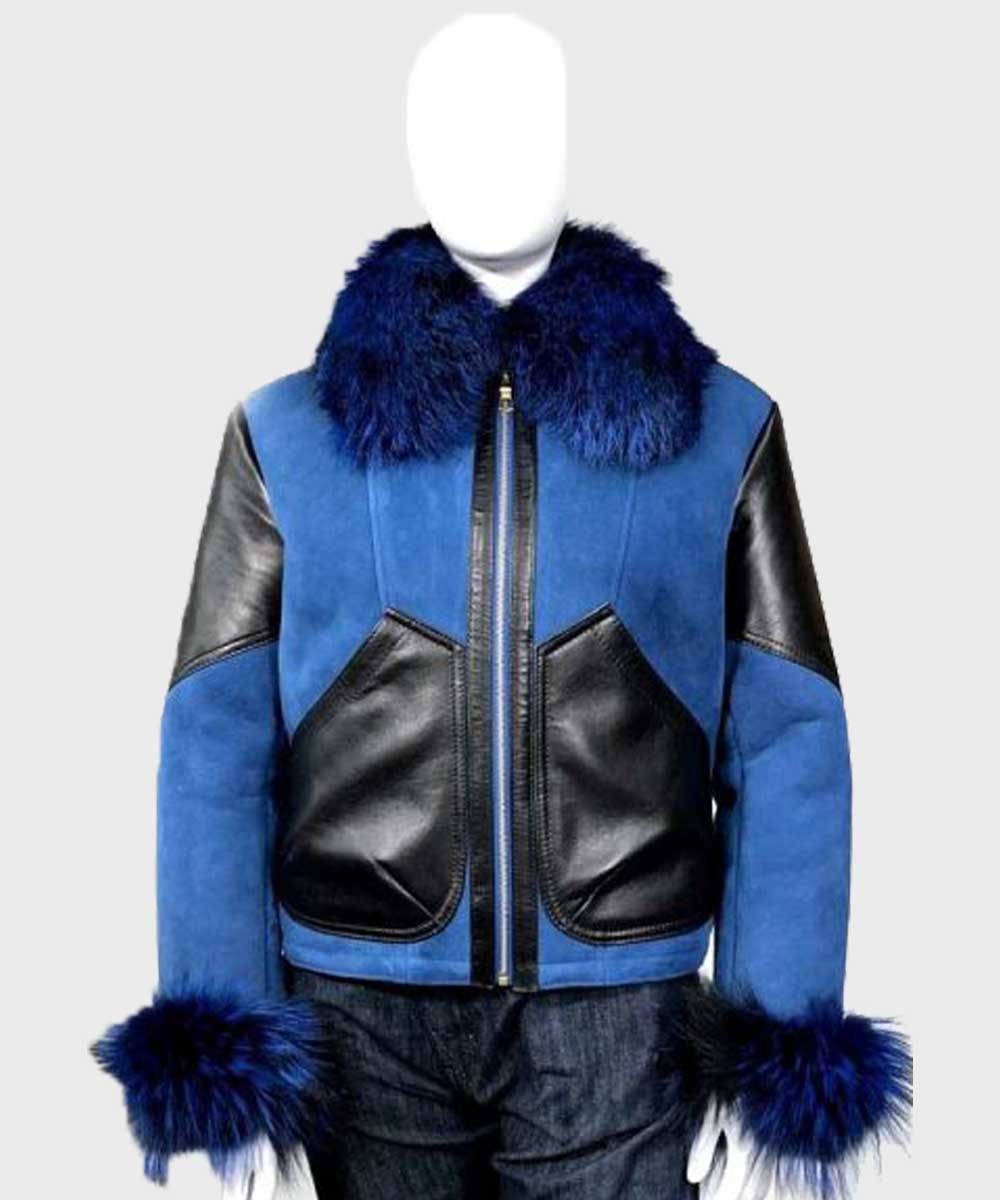 Anna Blue Shearling Sheepskin Leather Jacket Anna Blue Shearling Sheepskin Leather Jacket