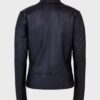  	Women’s Shawl Collar Black Real Leather Jacket