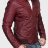  	Mens Kevin Burgundy Real Sheepskin Leather Jacket