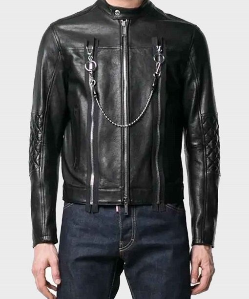 Mens Black Cafe Racer Biker Soft Leather Jacket Mens Black Cafe Racer Biker Soft Leather Jacket