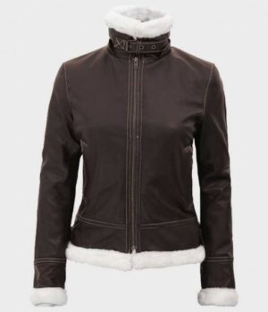 	Jasmine Dark Brown Jacket with hood