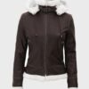 Jasmine Dark Brown Jacket with hood Jasmine Dark Brown Jacket with hood