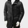  	Martin Sheepskin Duffle Black Designer Shearling Coat