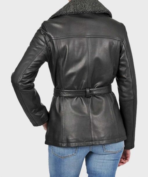 Corey Shearling Leather Black Jacket Corey Shearling Leather Black Jacket